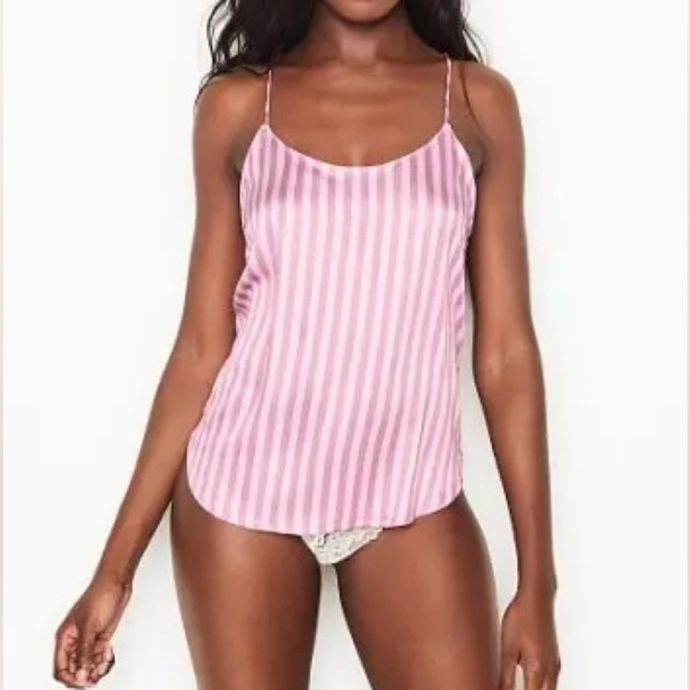NWT Victoria's Secret Size Medium Pink Stripes Pajama Tank Top!